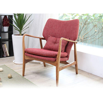 《日本lohas风》原木良品水曲柳实木单人沙发(红色)