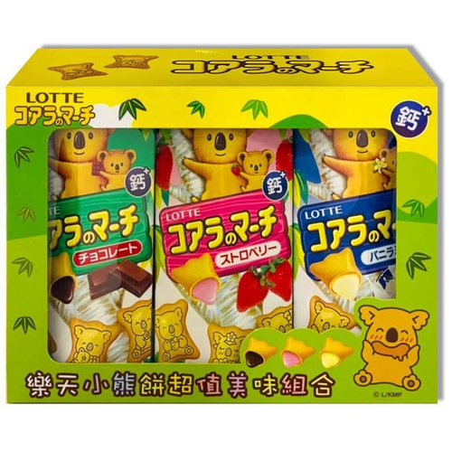 Lotte 樂天小熊餅乾-超值美味組合(37g*3入/盒)