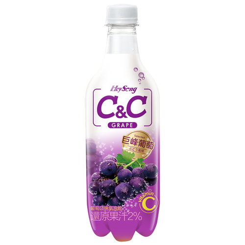 黑松汽水 C&C氣泡飲(葡萄口味)(500ml*4/瓶)