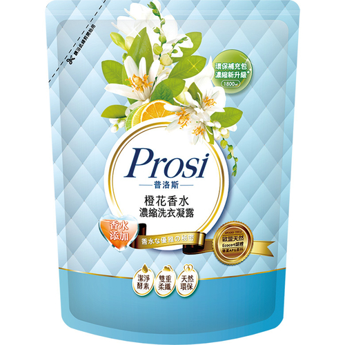 普洛斯Prosi 香水洗衣凝露補充包(澄花蜜絲-1800ml/包)