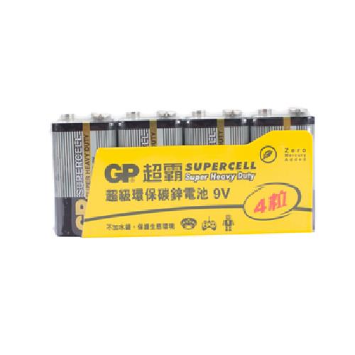 GP 超霸 電池9V超級碳鋅電池４入(4入/9V)