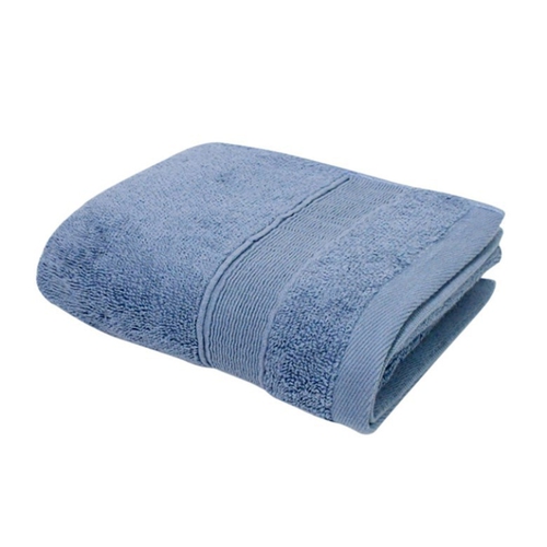 MORINO 石墨烯素色緞條毛巾(灰藍)