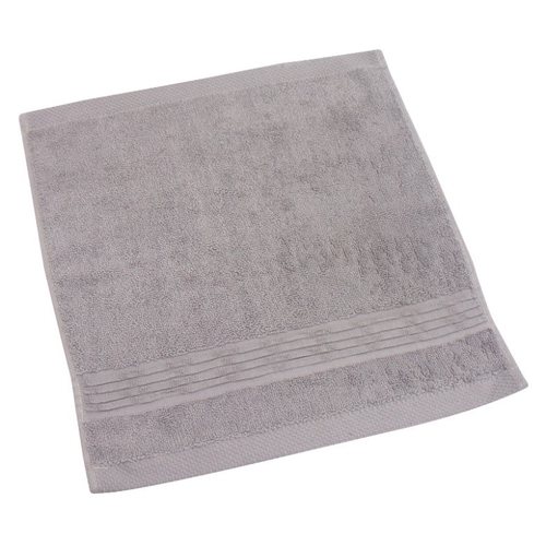 MORINO 美國棉緞條方巾(灰紫)