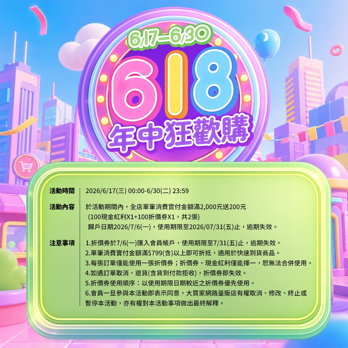 促銷活動優惠說明